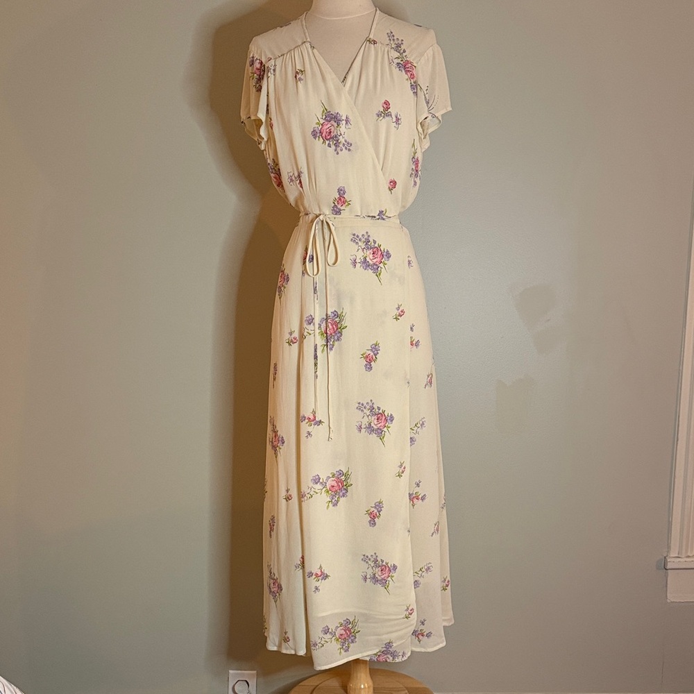 Reformation Floral Wrap Dress